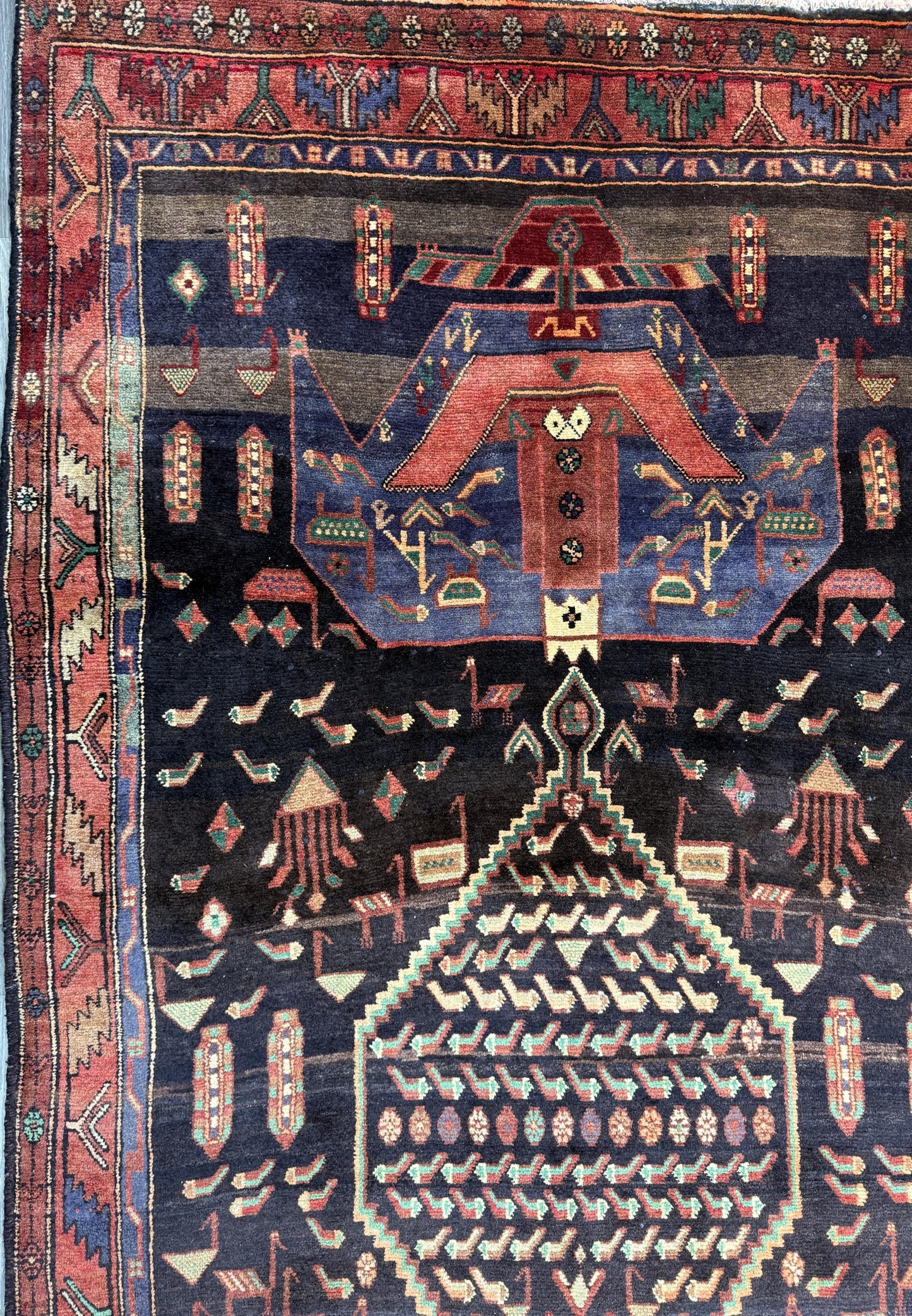 Vintage Turkish Rug 5x11 ft, Hand-Knotted Wool Anatolian Tribal Rug, Tree of Life Design