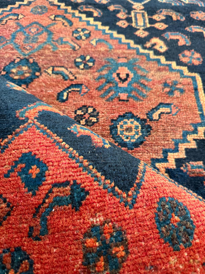 Vintage Turkish Rug 4x7 ft Hand Knotted Authentic Wool Anatolian Geometric Area Rug 1960s Tribal Medallion Carpet