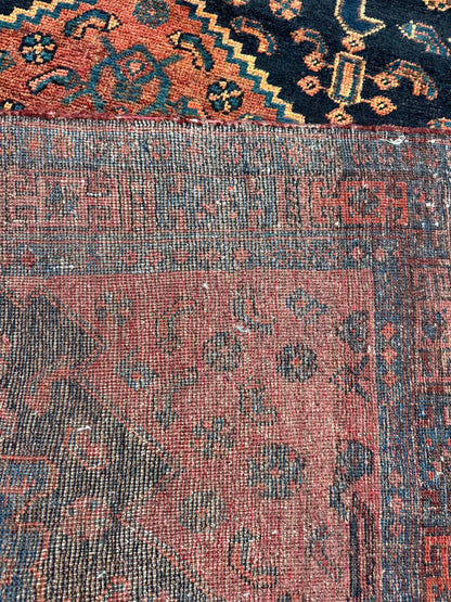 Vintage Turkish Rug 4x7 ft Hand Knotted Authentic Wool Anatolian Geometric Area Rug 1960s Tribal Medallion Carpet