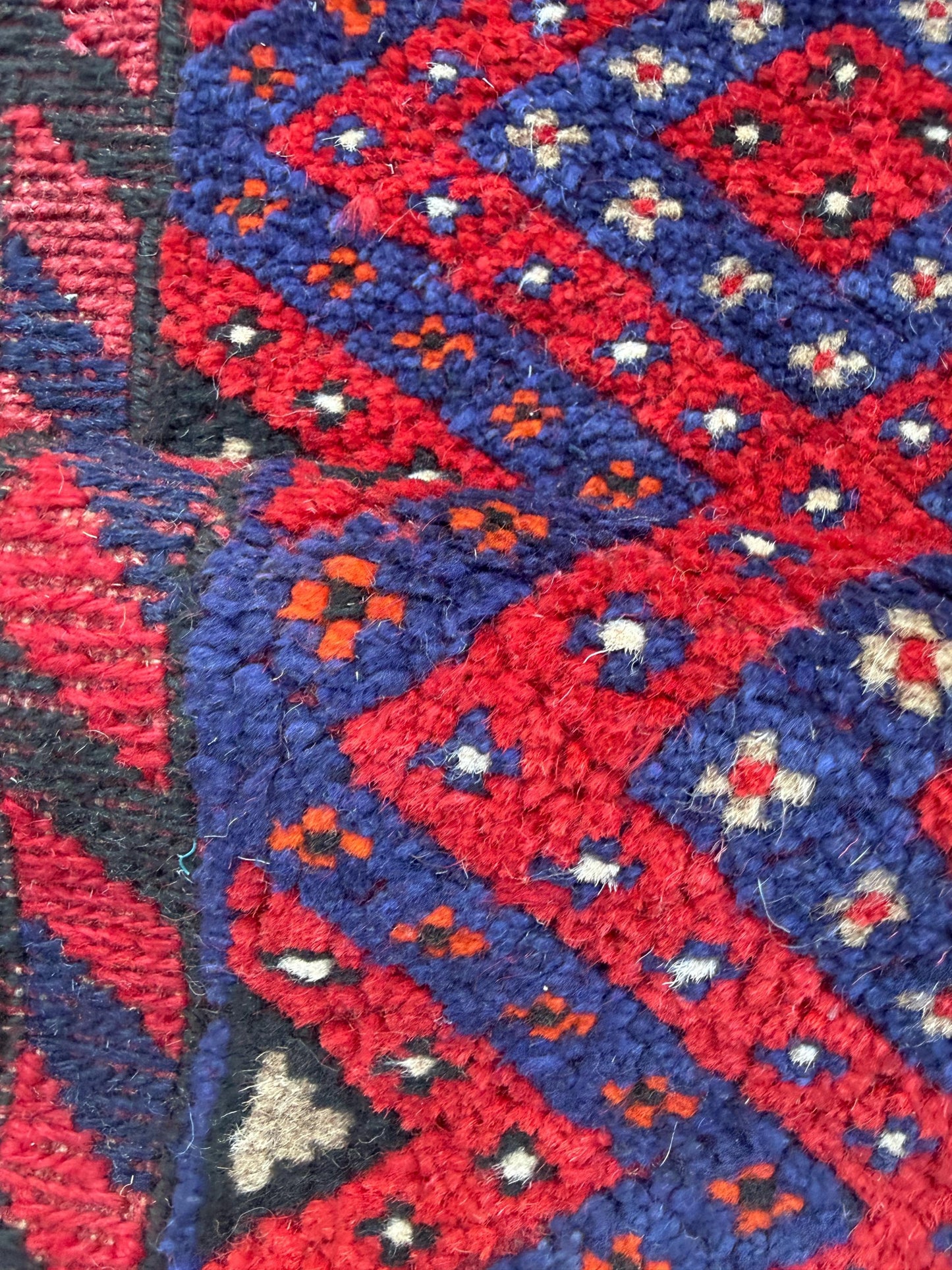 Vintage Turkish Runner Rug 2x8 ft Hand Knotted Geometric Anatolian Rug 1980s
