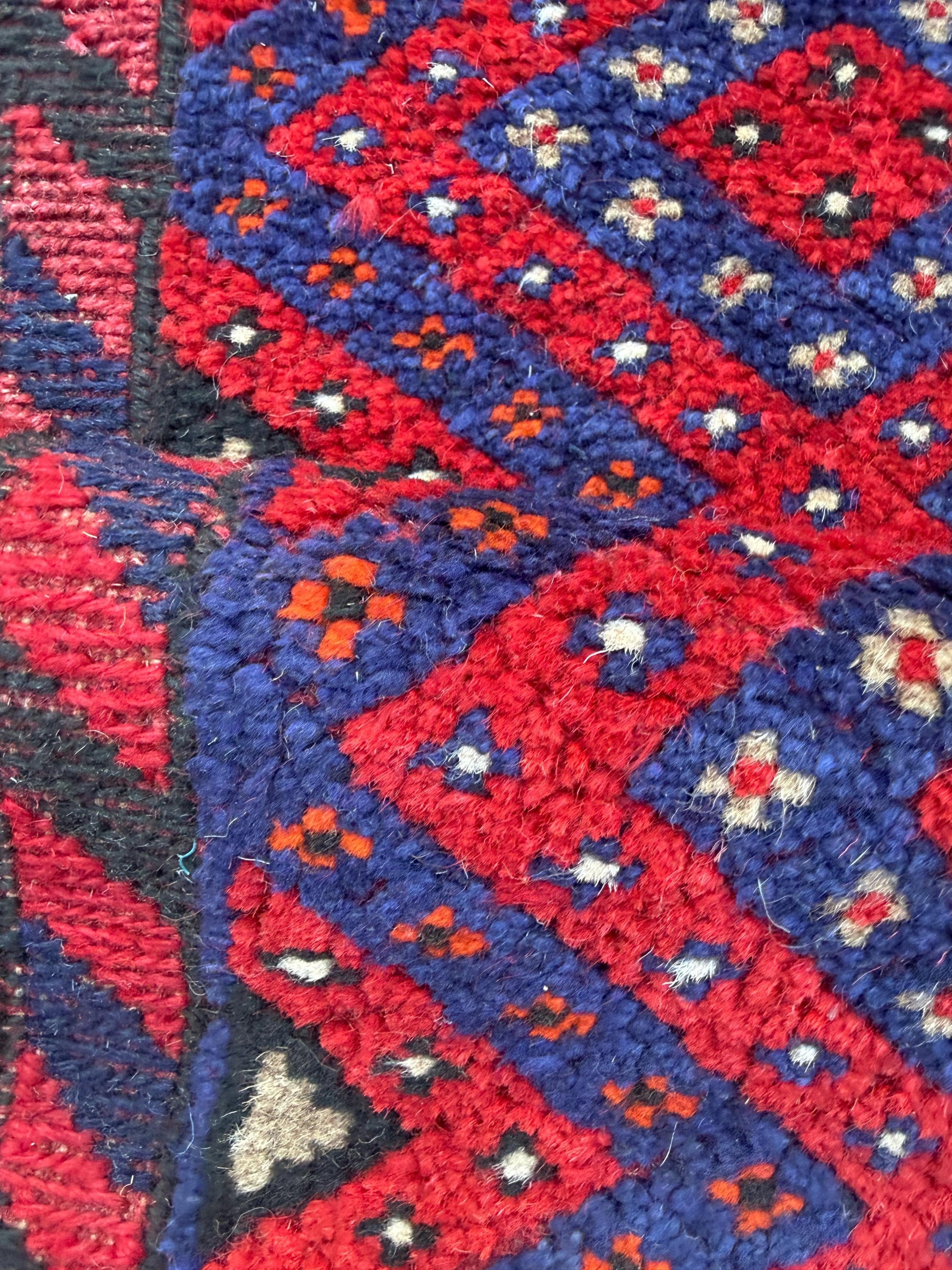 Vintage Turkish Runner Rug 2x8 ft Hand Knotted Geometric Anatolian Rug 1980s