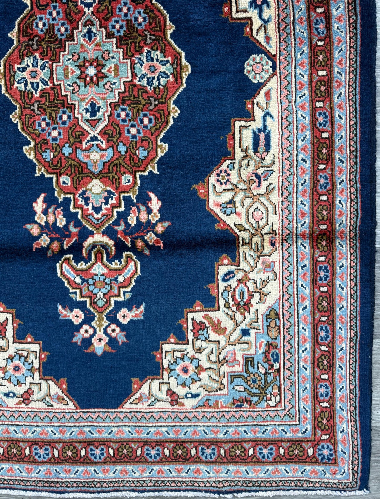 Vintage Turkish Rug 3.8x8 ft Hand Knotted Anatolian Village Medallion Runner 1970s