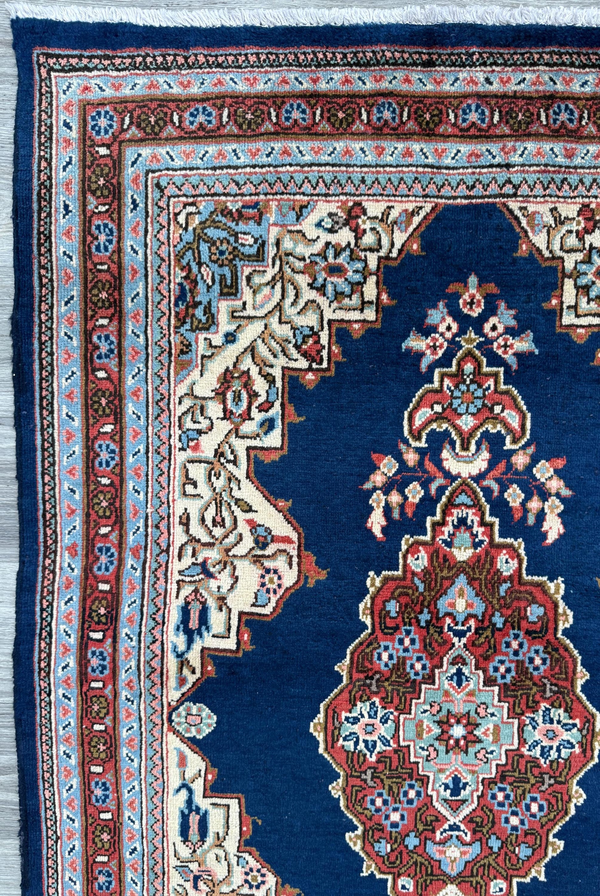 Vintage Turkish Rug 3.8x8 ft Hand Knotted Anatolian Village Medallion Runner 1970s
