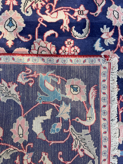 Vintage Turkish Pictorial Tree of Life Rug 3x6 ft Hand Knotted Wool Anatolian Bohemian Area Rug 1970s