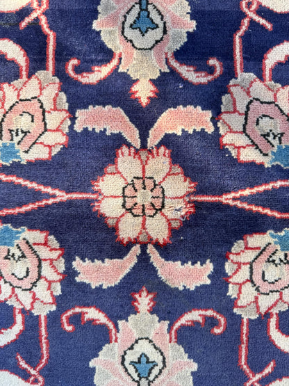 Vintage Turkish Pictorial Tree of Life Rug 3x6 ft Hand Knotted Wool Anatolian Bohemian Area Rug 1970s