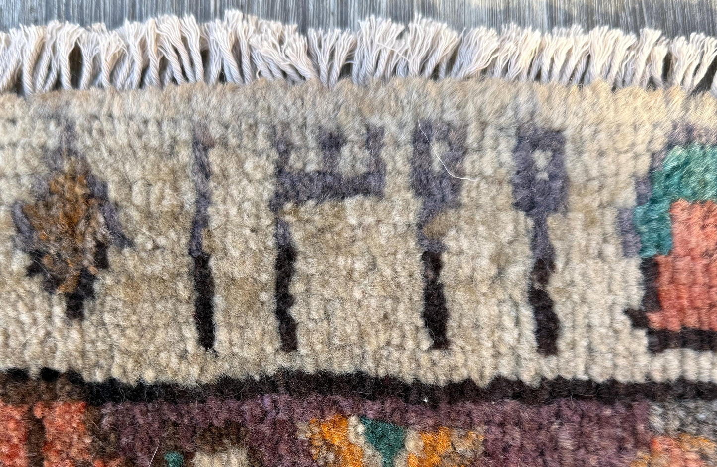 Vintage Turkish Rug 4x6 ft, Hand-Knotted Wool Floral Area Rug, Signed