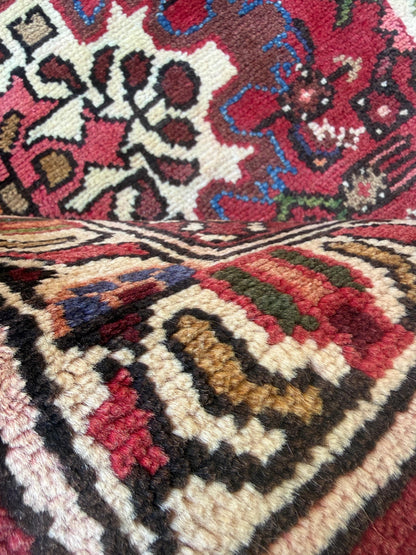 Vintage Turkish Rug 3x5 ft Hand Knotted Wool Anatolian Geometric Tribal Area Rug 1980s