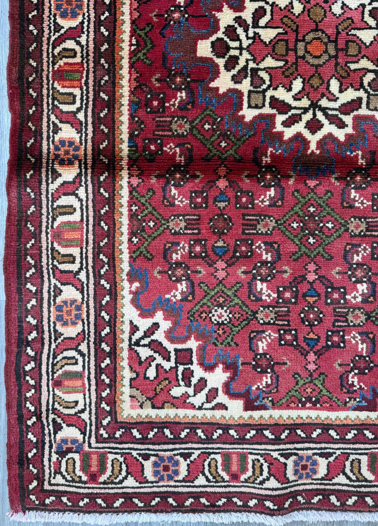 Vintage Turkish Rug 3x5 ft Hand Knotted Wool Anatolian Geometric Tribal Area Rug 1980s