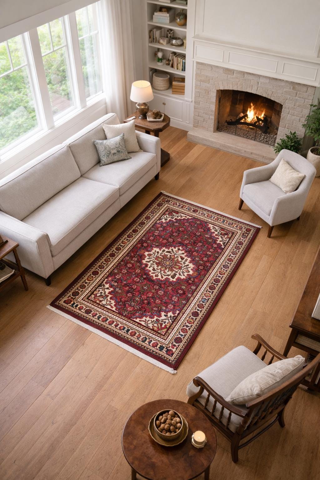 Vintage Turkish Rug 3x5 ft Hand Knotted Wool Anatolian Geometric Tribal Area Rug 1980s