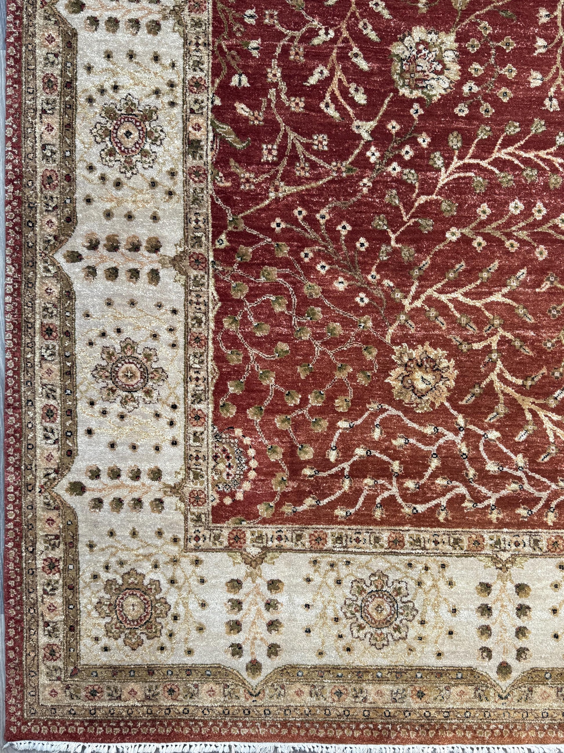 Vintage Oushak Rug 8x11 ft Hand Knotted Wool Large Turkish Area Rug 1980s