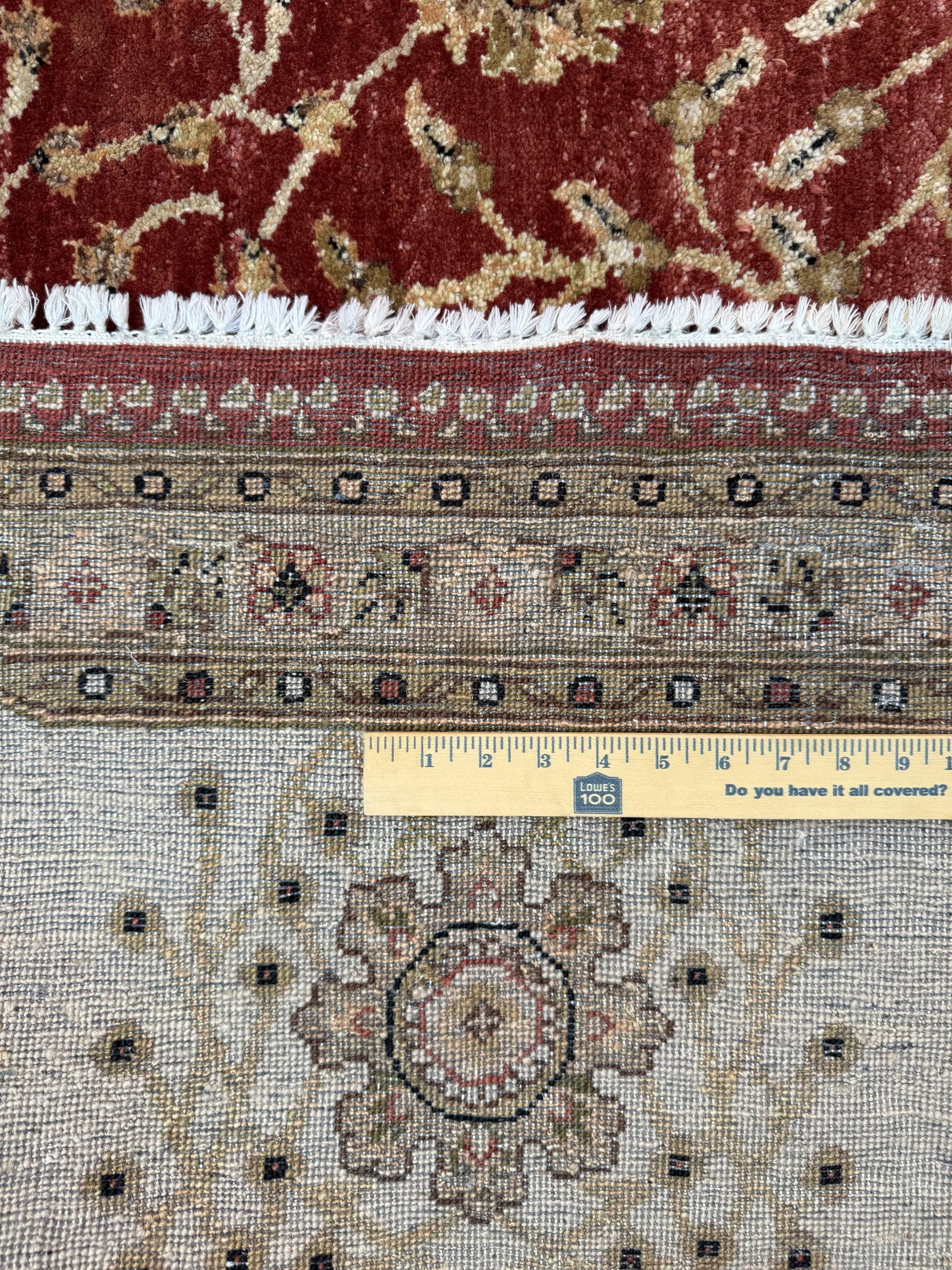 Vintage Oushak Rug 8x11 ft Hand Knotted Wool Large Turkish Area Rug 1980s