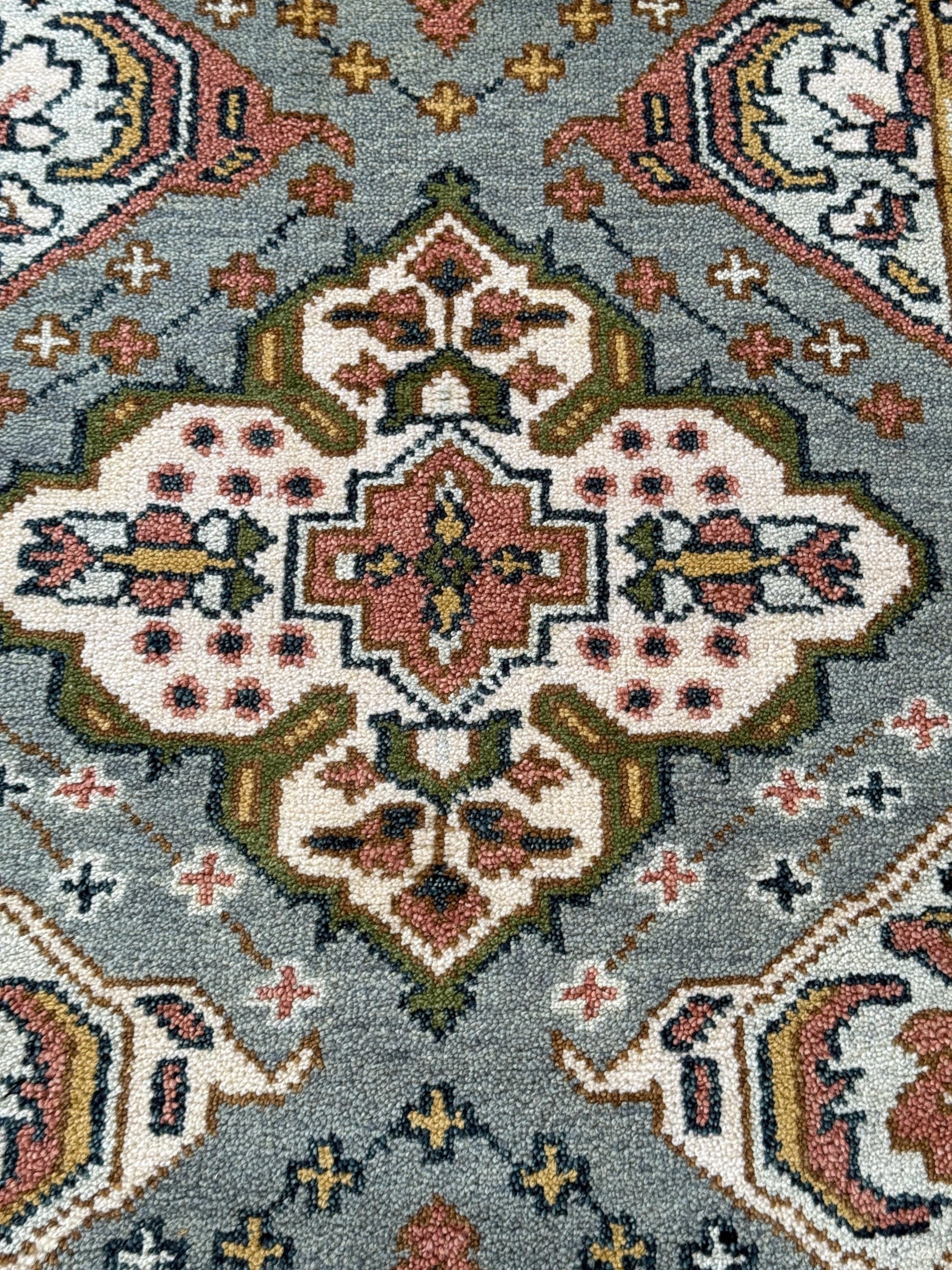 Turkish Oushak Rug 2.6x10.4 ft Handmade Multicolored Wool Runner Modern Bohemian Area Rug