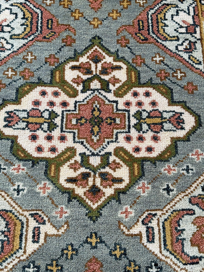 Turkish Oushak Rug 2.6x10.4 ft Handmade Multicolored Wool Runner Modern Bohemian Area Rug