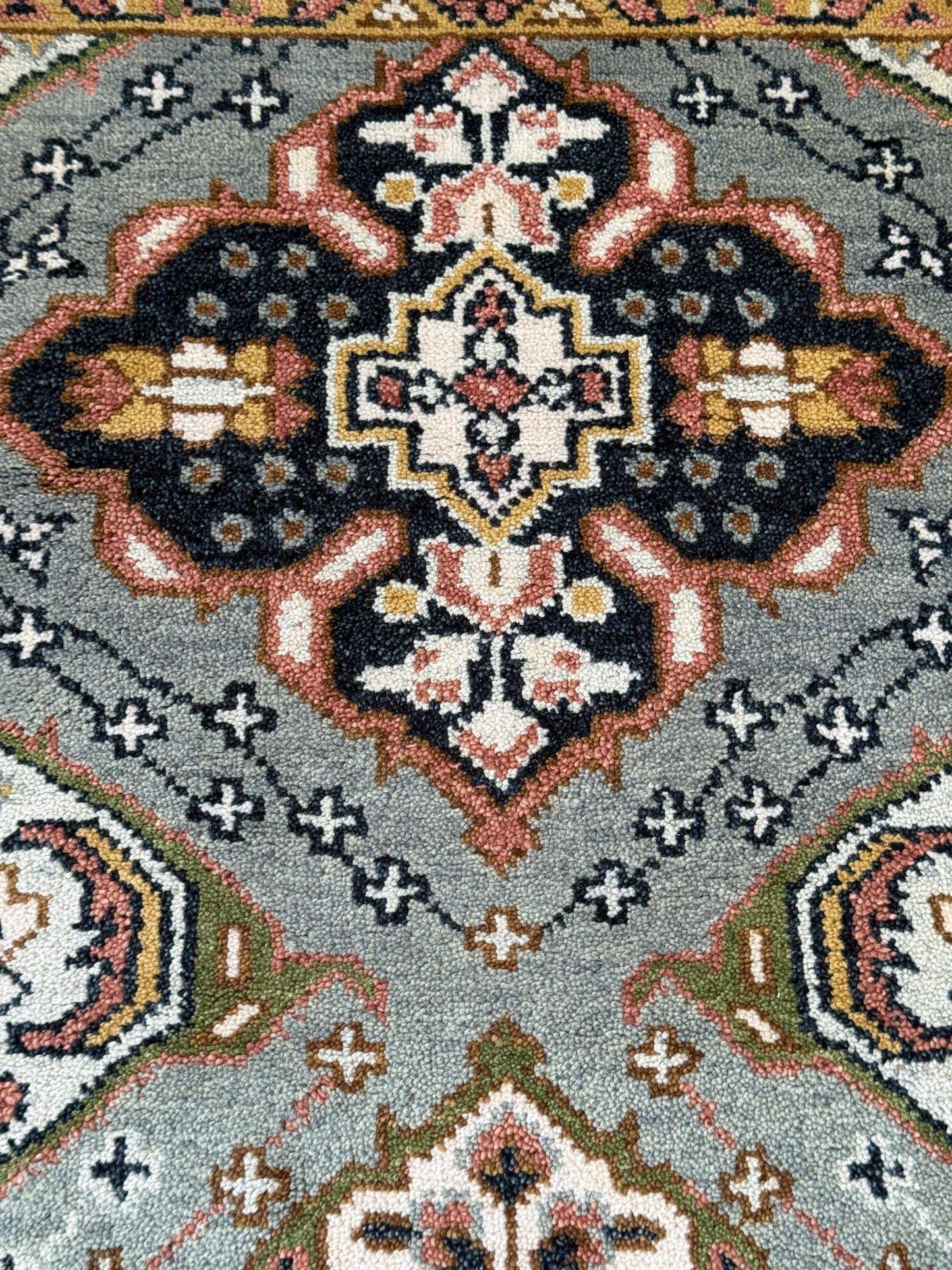 Turkish Oushak Rug 2.6x10.4 ft Handmade Multicolored Wool Runner Modern Bohemian Area Rug
