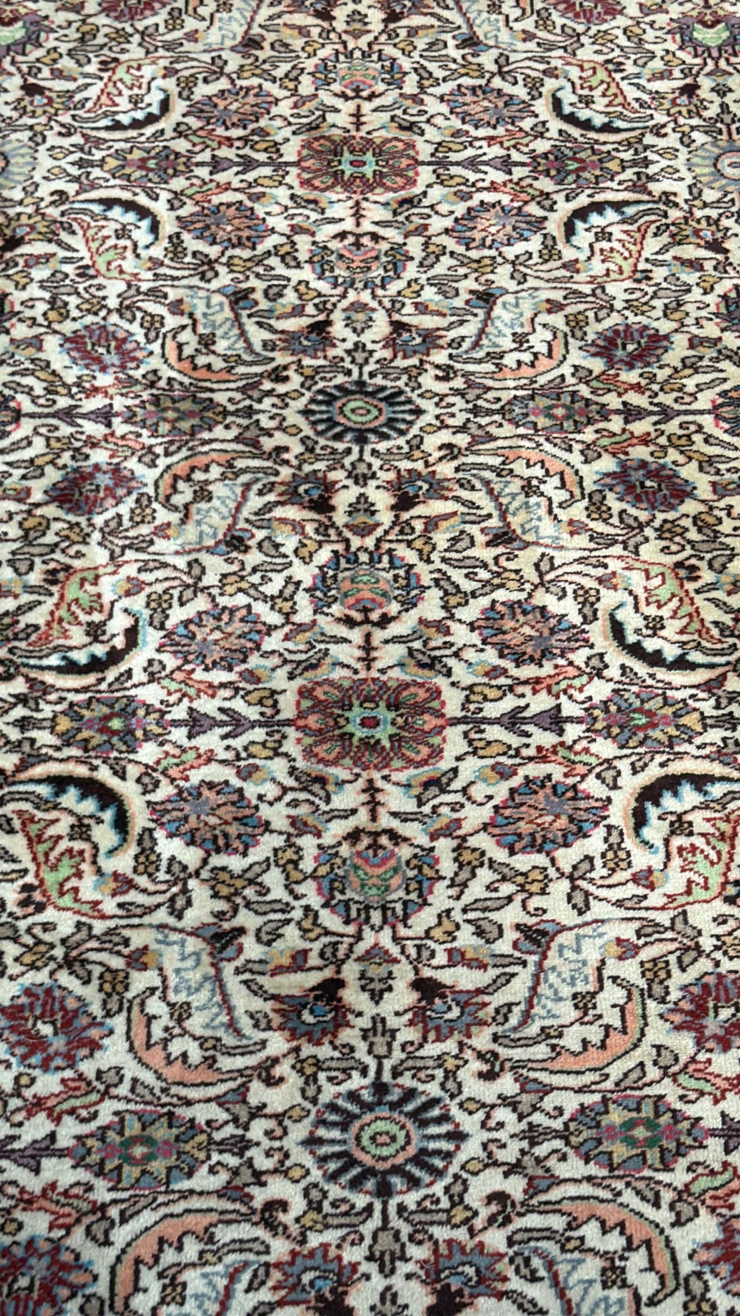 Vintage Hereke Turkish Rug 9x12 ft – Hand Knotted Wool Area Rug – Vegetable Dye Turkish Carpet – 1980s