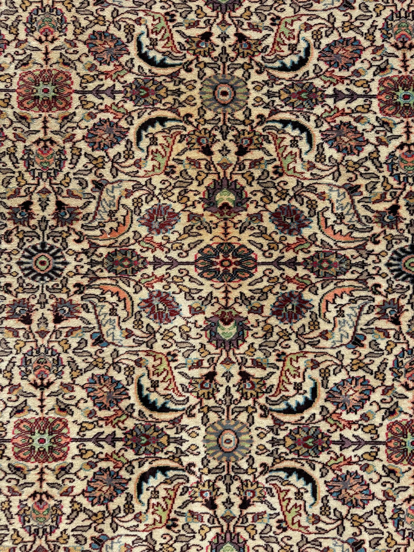 Vintage Hereke Turkish Rug 9x12 ft – Hand Knotted Wool Area Rug – Vegetable Dye Turkish Carpet – 1980s
