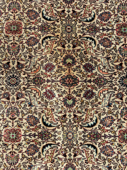 Vintage Hereke Turkish Rug 9x12 ft – Hand Knotted Wool Area Rug – Vegetable Dye Turkish Carpet – 1980s