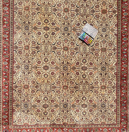 Vintage Hereke Turkish Rug 9x12 ft – Hand Knotted Wool Area Rug – Vegetable Dye Turkish Carpet – 1980s