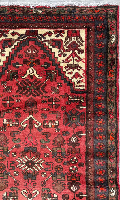 Vintage Turkish Anatolian Rug 3x5 ft Hand Knotted Wool Tribal Geometric Rug 1960s