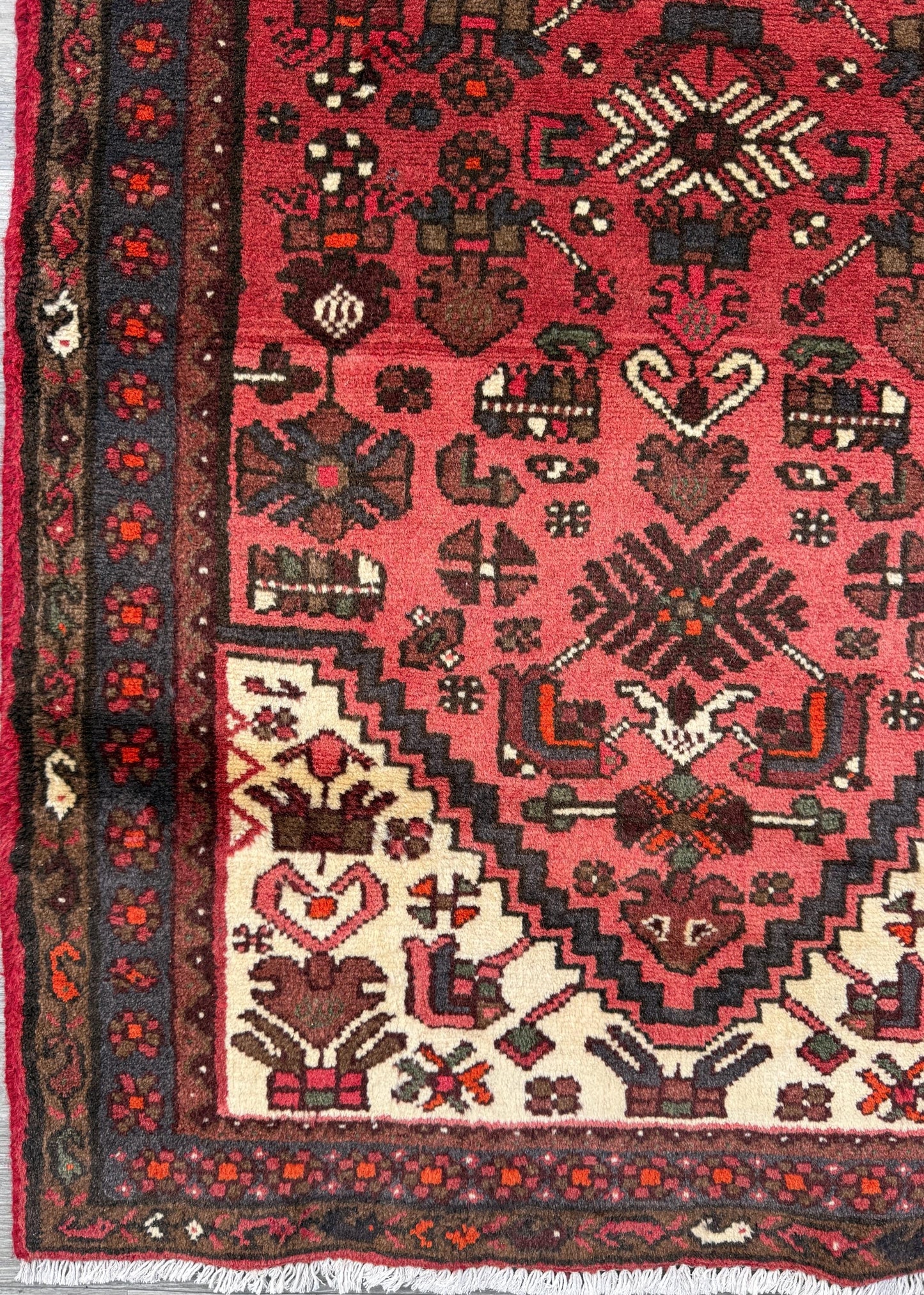 Vintage Turkish Anatolian Rug 3x5 ft Hand Knotted Wool Tribal Geometric Rug 1960s