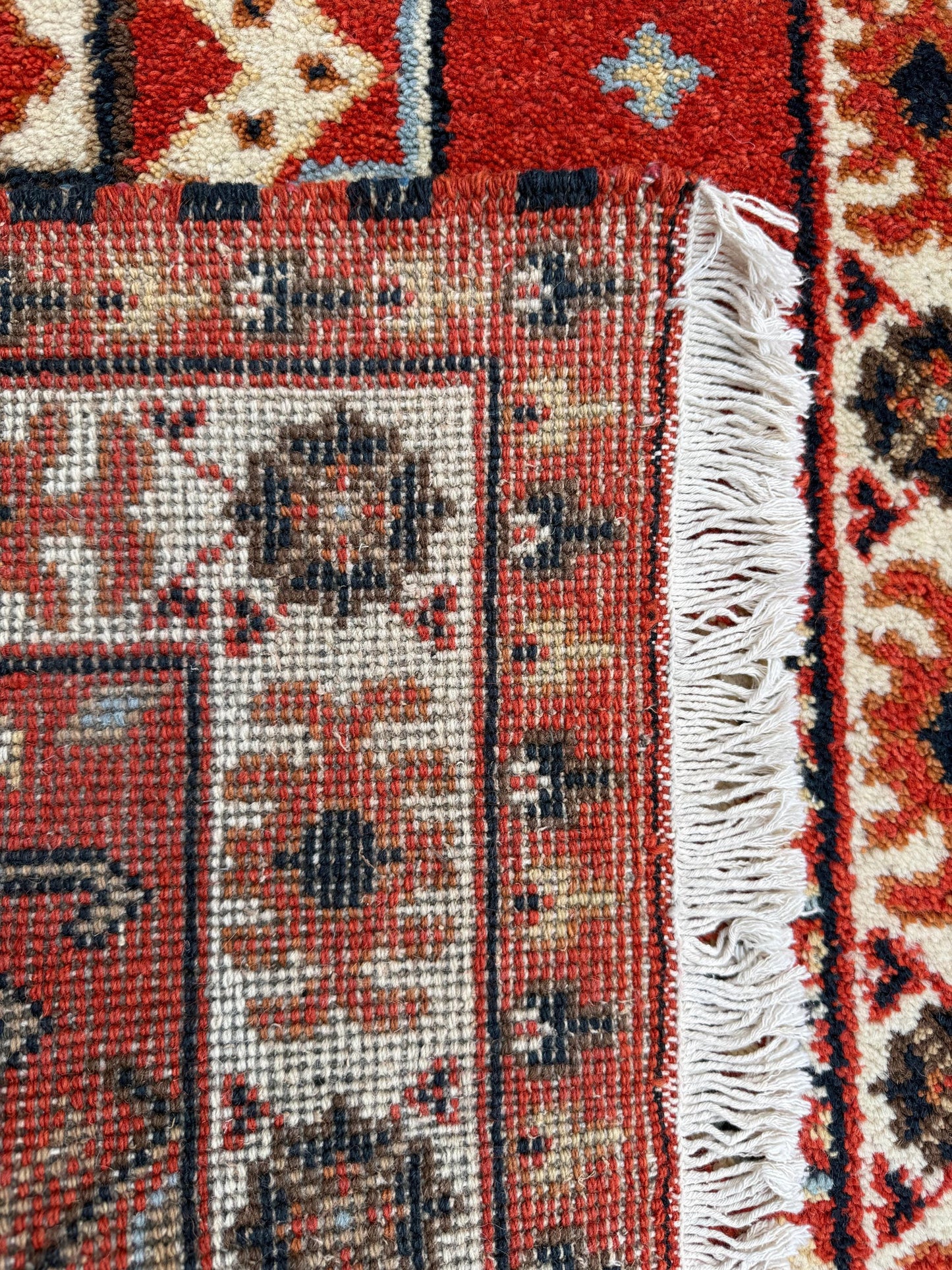 Handmade Wool Oushak Rug – Geometric Bohemian Area Carpet 3.2x5 ft