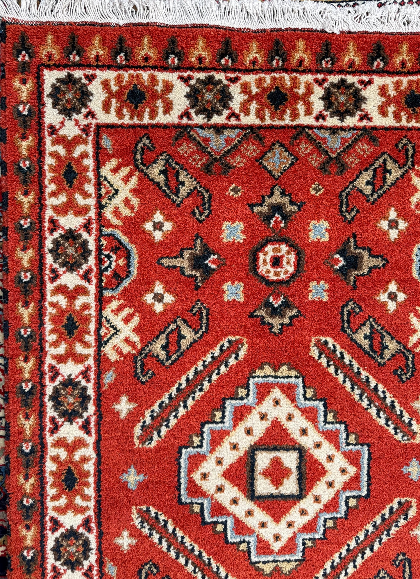 Handmade Wool Oushak Rug – Geometric Bohemian Area Carpet 3.2x5 ft