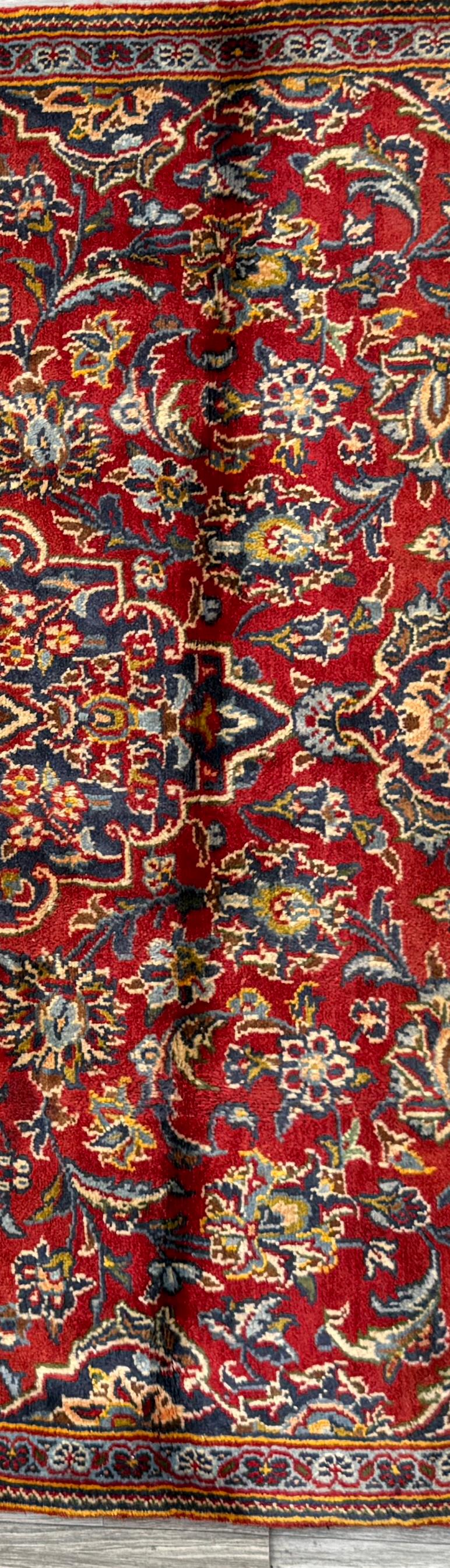 Vintage Hand-Knotted Wool Rug – Geometric Anatolian Village Design, 1990s