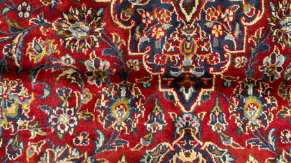 Vintage Hand-Knotted Wool Rug – Geometric Anatolian Village Design, 1990s