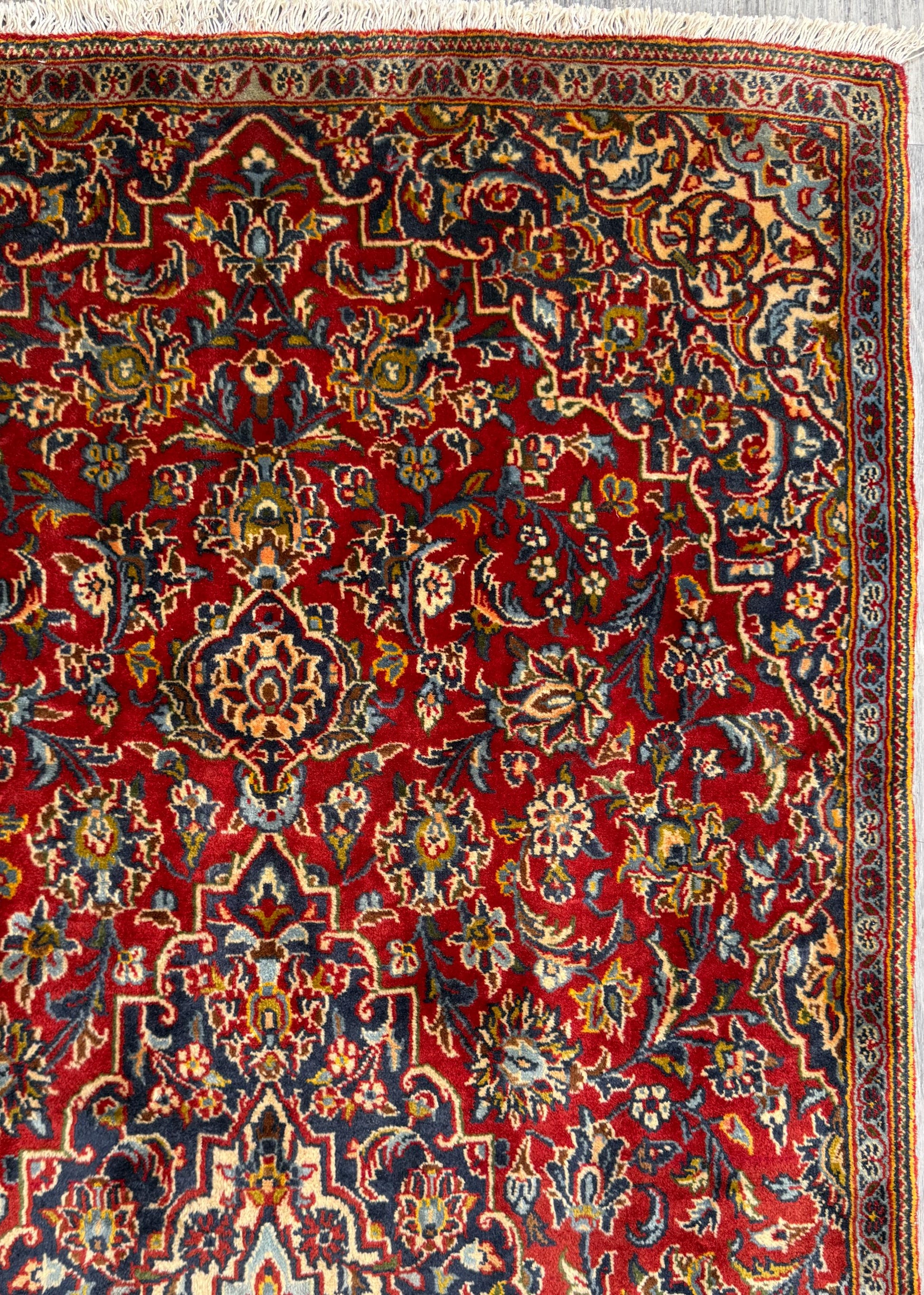 Vintage Hand-Knotted Wool Rug – Geometric Anatolian Village Design, 1990s