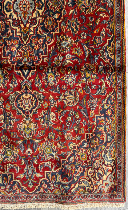 Vintage Hand-Knotted Wool Rug – Geometric Anatolian Village Design, 1990s