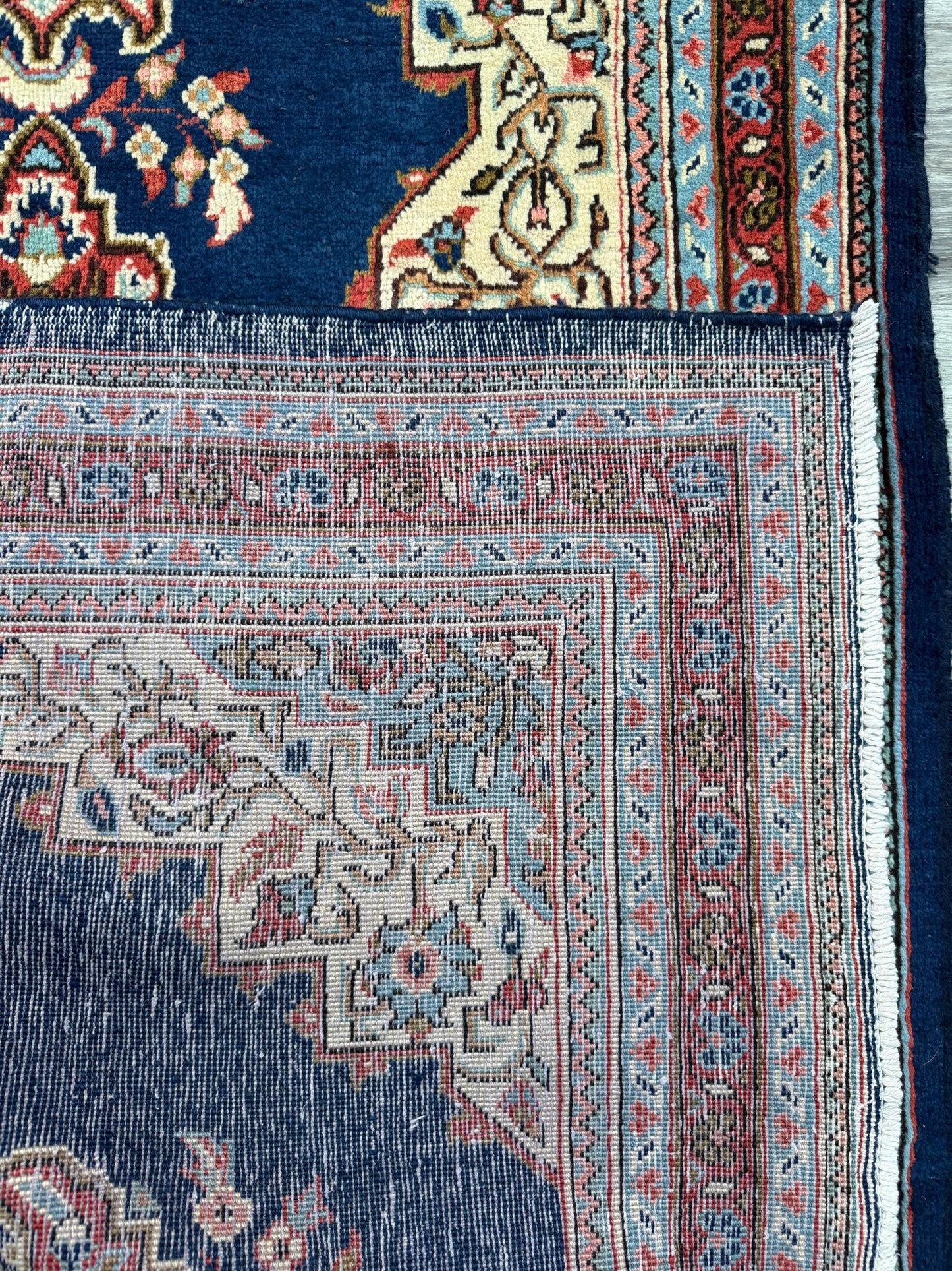 Vintage Turkish Rug 3.8x8 ft Hand Knotted Anatolian Village Medallion Runner 1970s