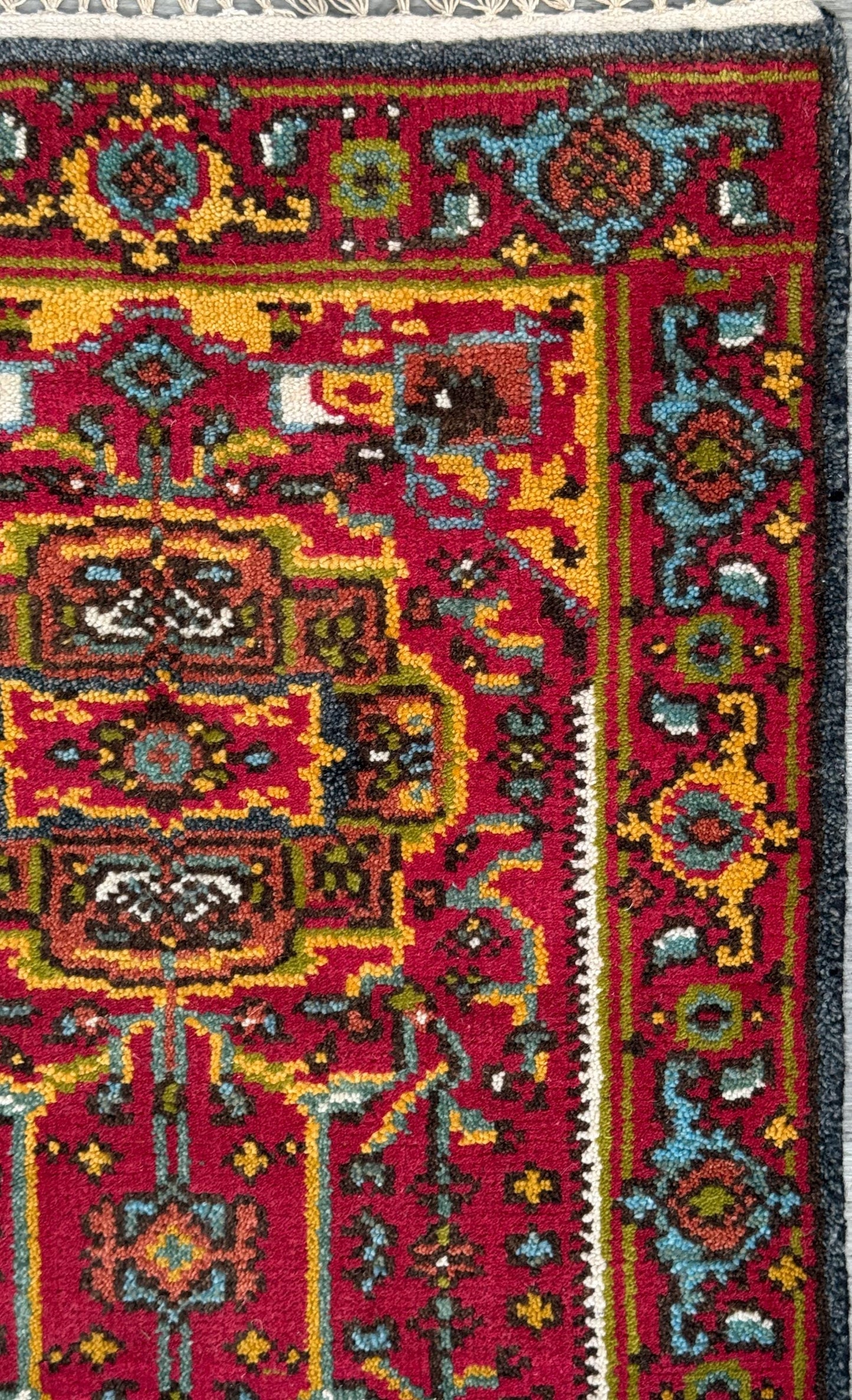 Turkish Oushak Rug 2.6x10 ft Wool Runner – Multicolored Geometric Bohemian Rug – Handmade Contemporary Design