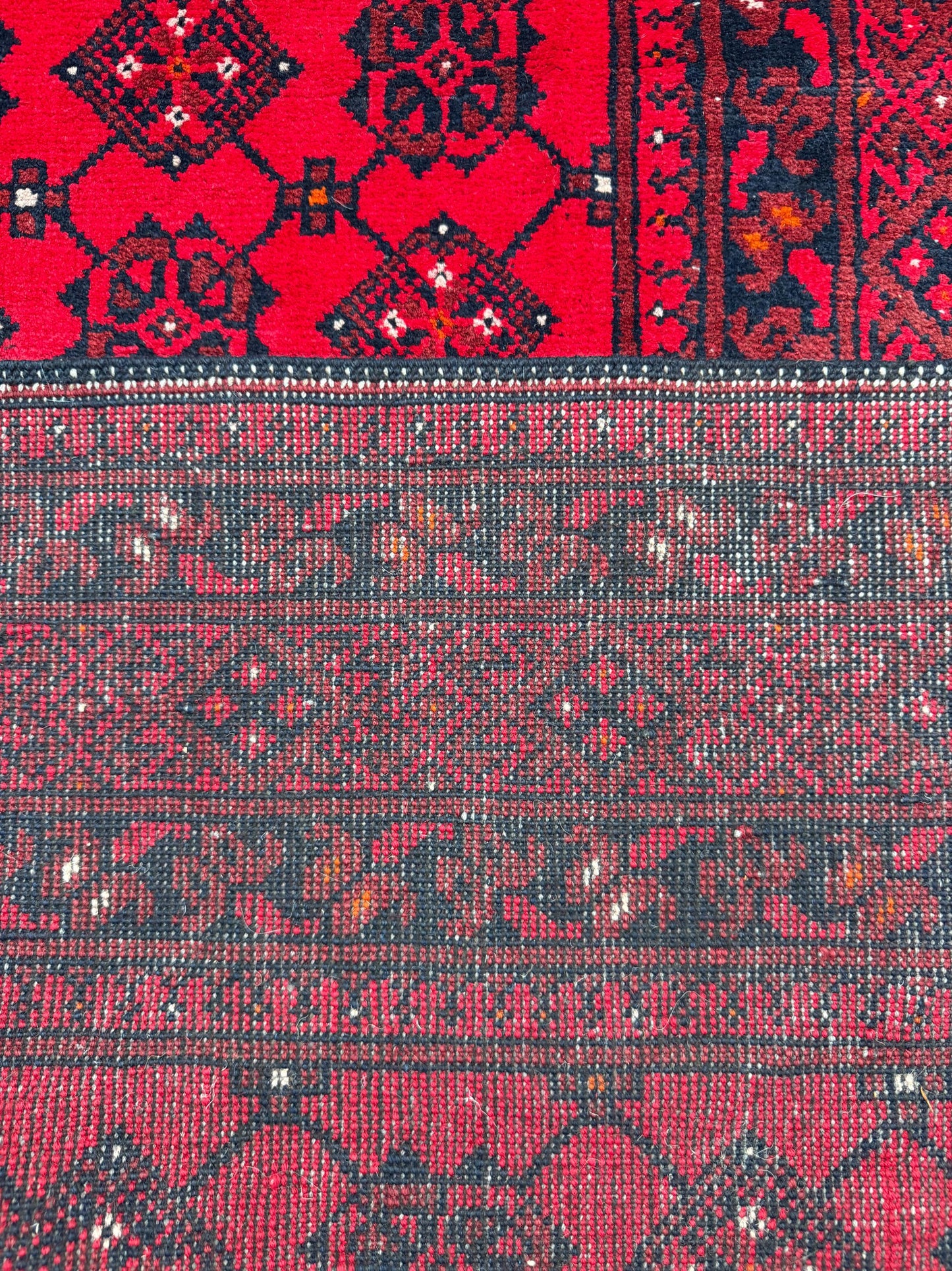 Vintage Afghan Turkmen Rug 6.4x3.3 ft Hand Knotted Wool Basheeri Tribal Area Rug 1990s