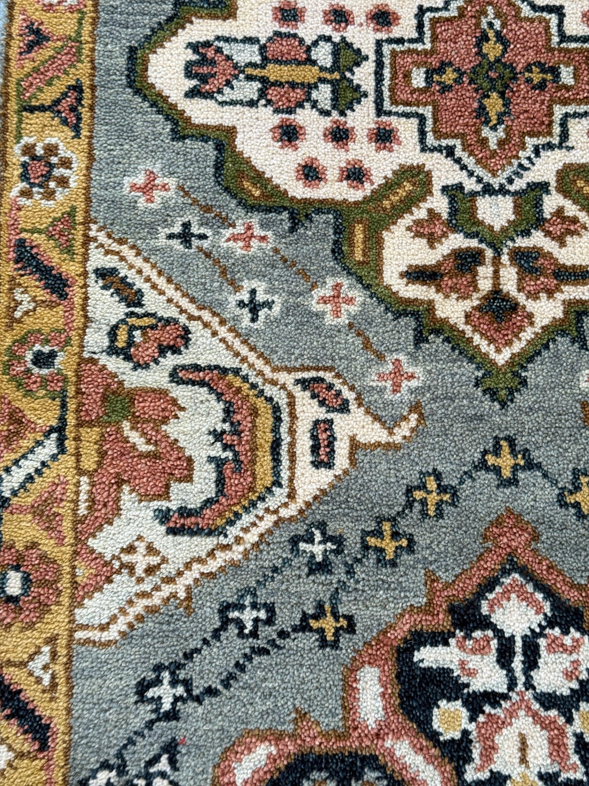 Turkish Oushak Rug 2.6x10.4 ft Handmade Multicolored Wool Runner Modern Bohemian Area Rug
