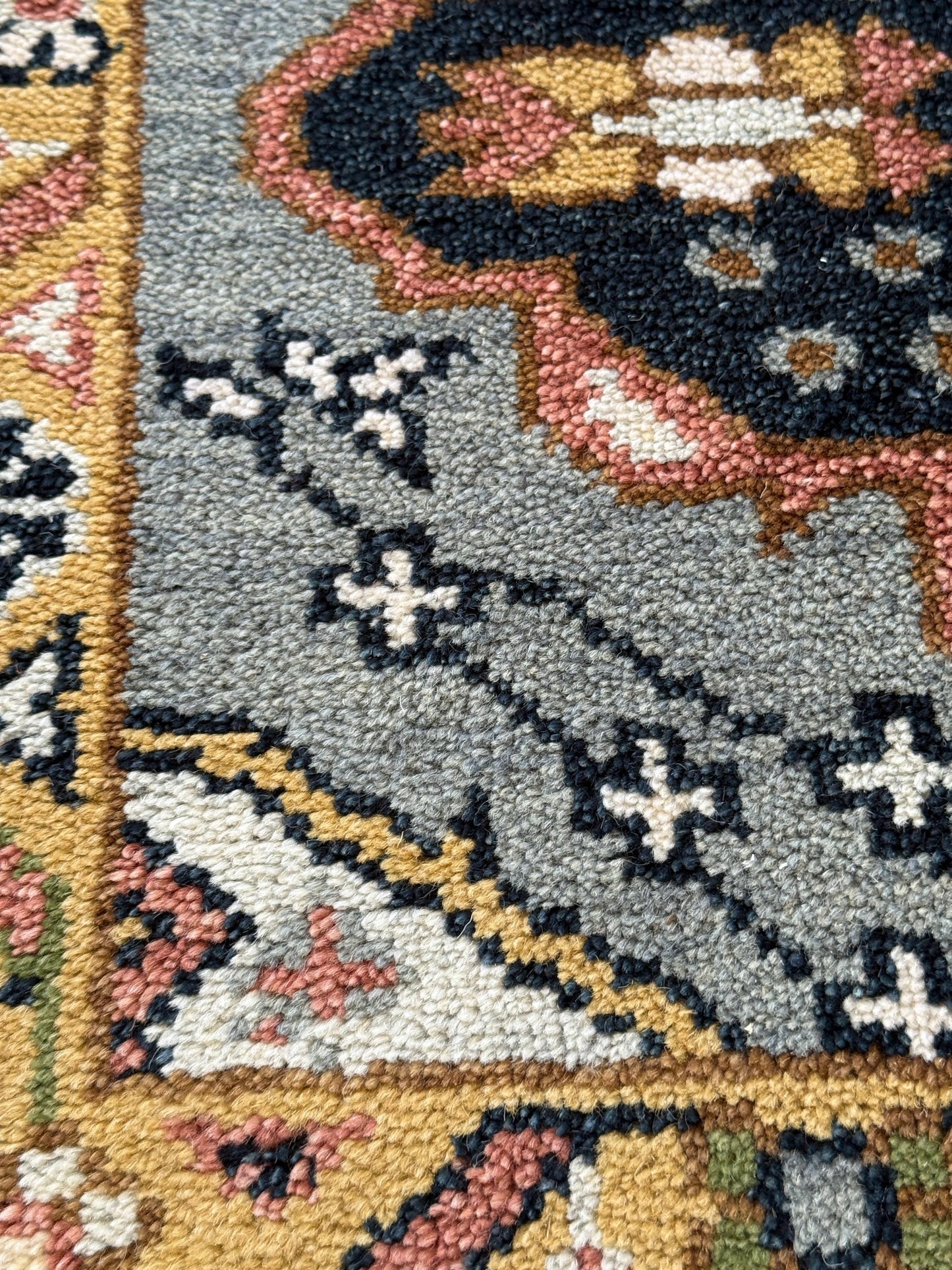 Turkish Oushak Rug 2.6x10.4 ft Handmade Multicolored Wool Runner Modern Bohemian Area Rug