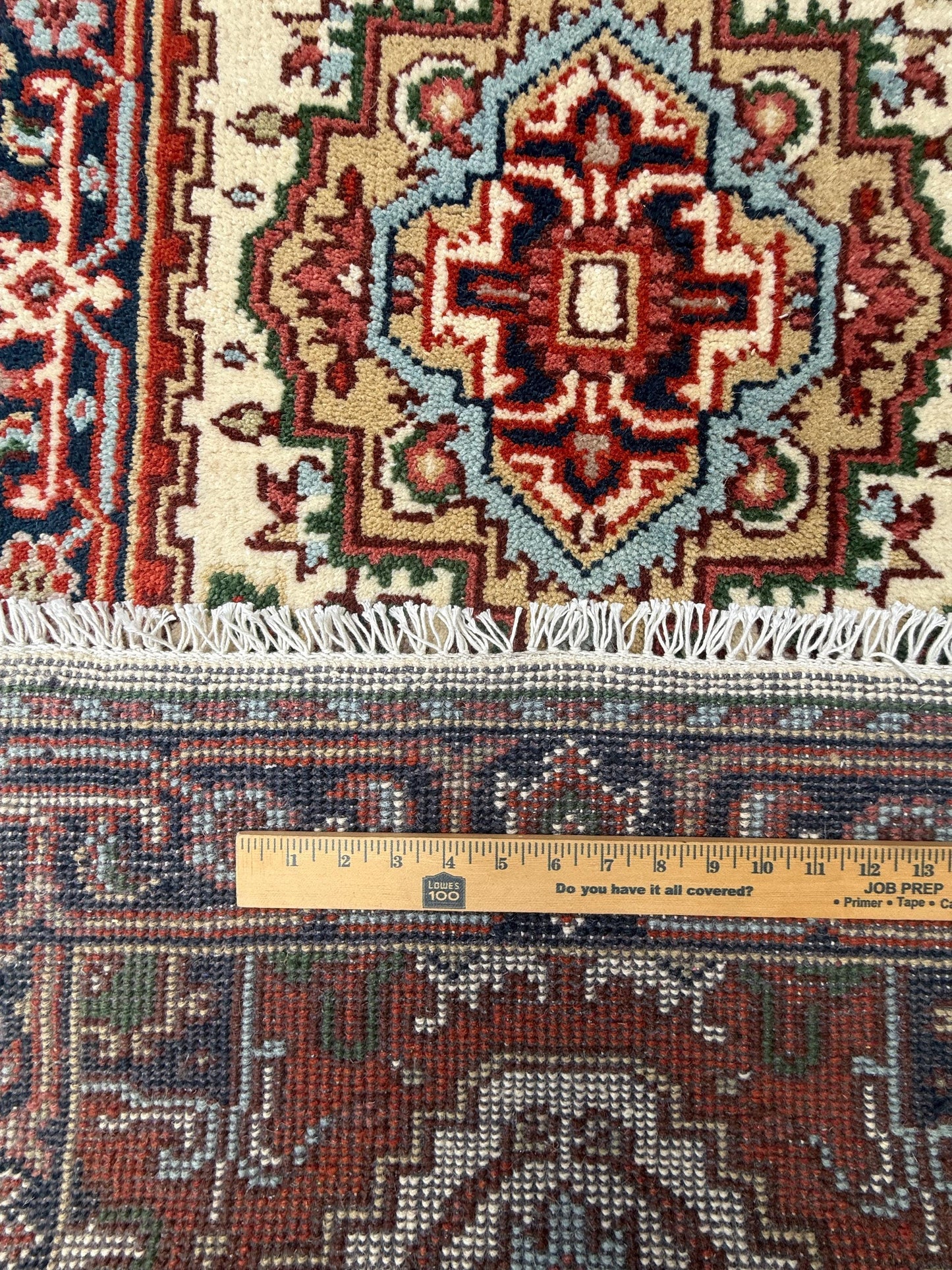 Turkish Heriz Serapi Rug 2.6x6 ft Geometric Wool Area Rug Modern Serapi Color Palette
