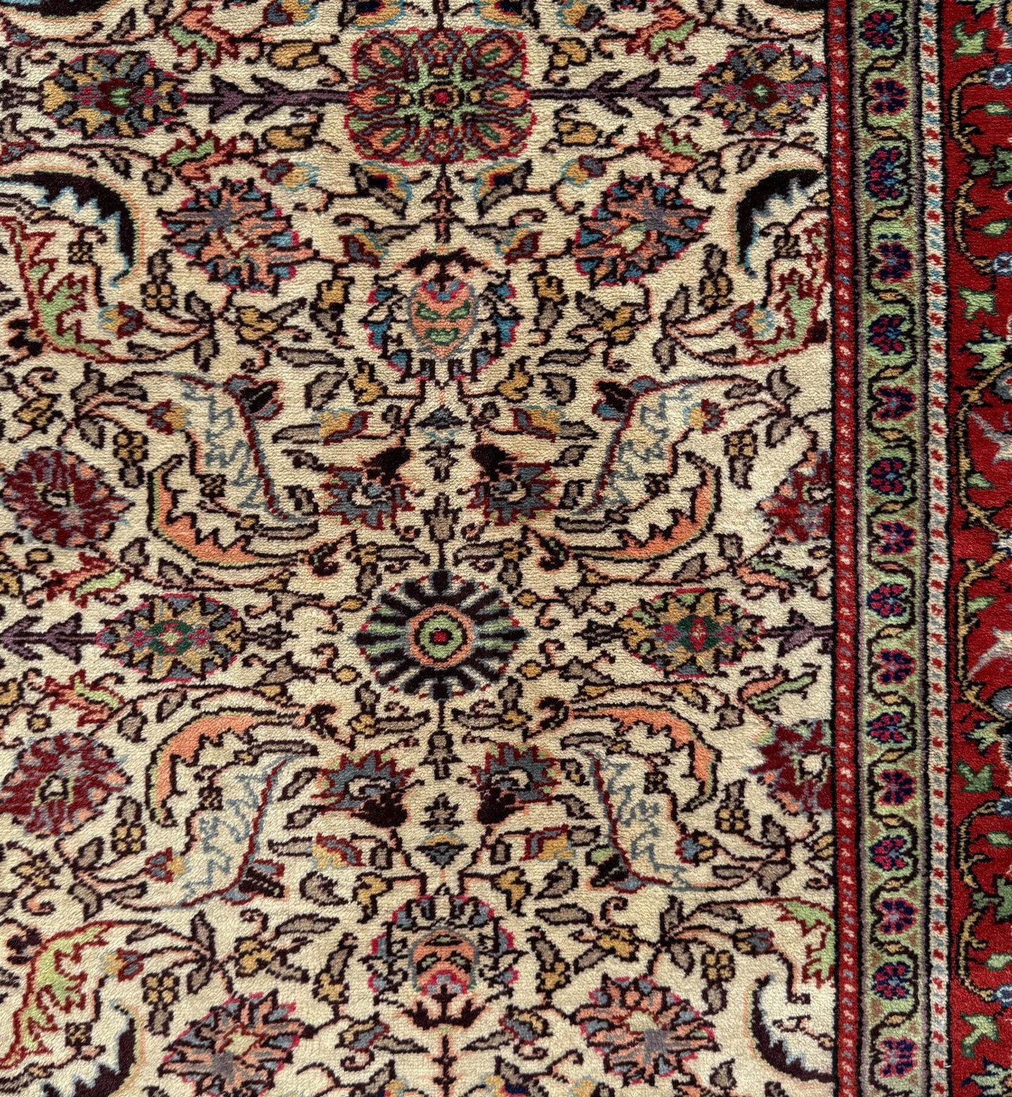 Vintage Hereke Turkish Rug 9x12 ft – Hand Knotted Wool Area Rug – Vegetable Dye Turkish Carpet – 1980s