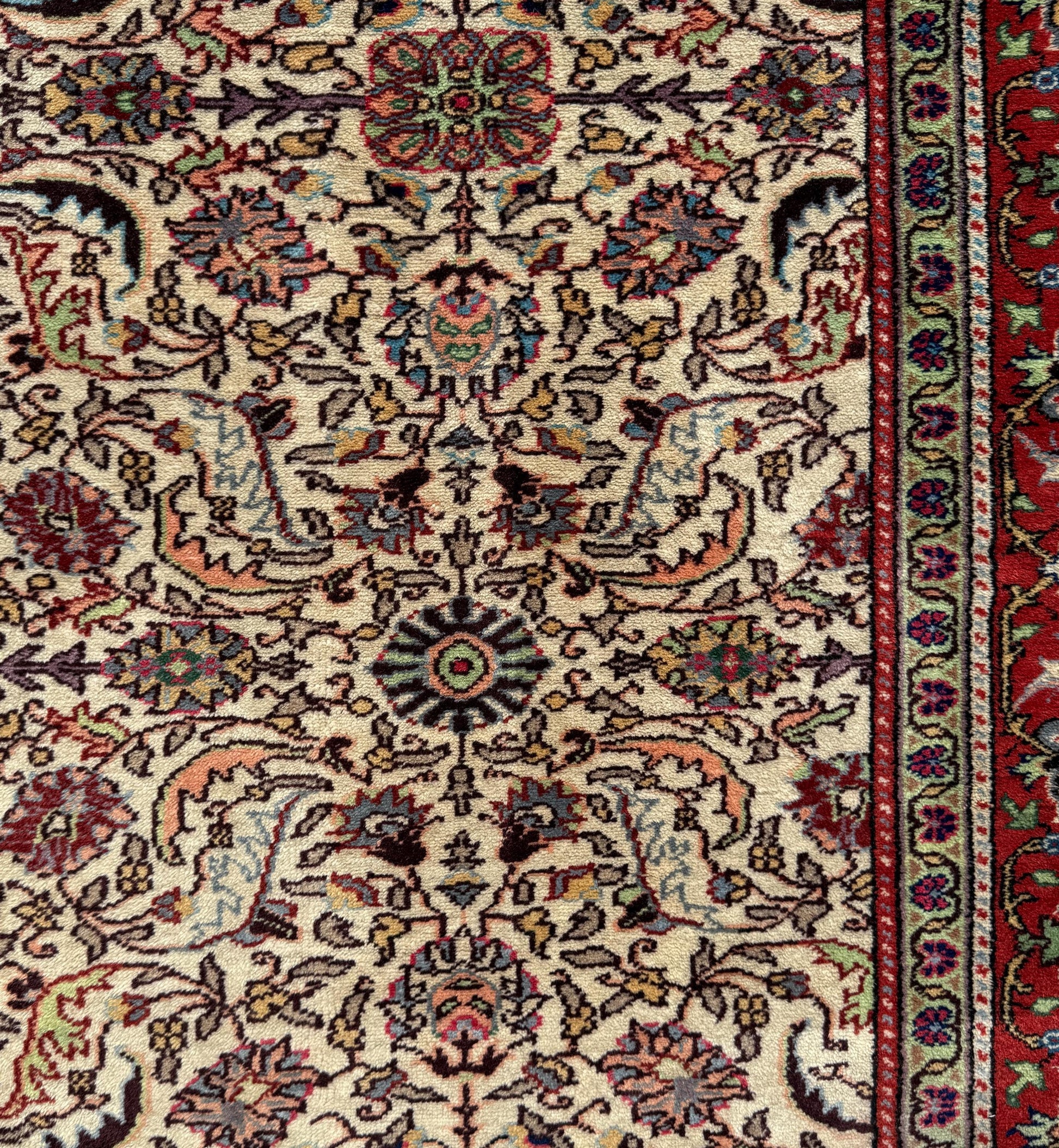 Vintage Hereke Turkish Rug 9x12 ft – Hand Knotted Wool Area Rug – Vegetable Dye Turkish Carpet – 1980s