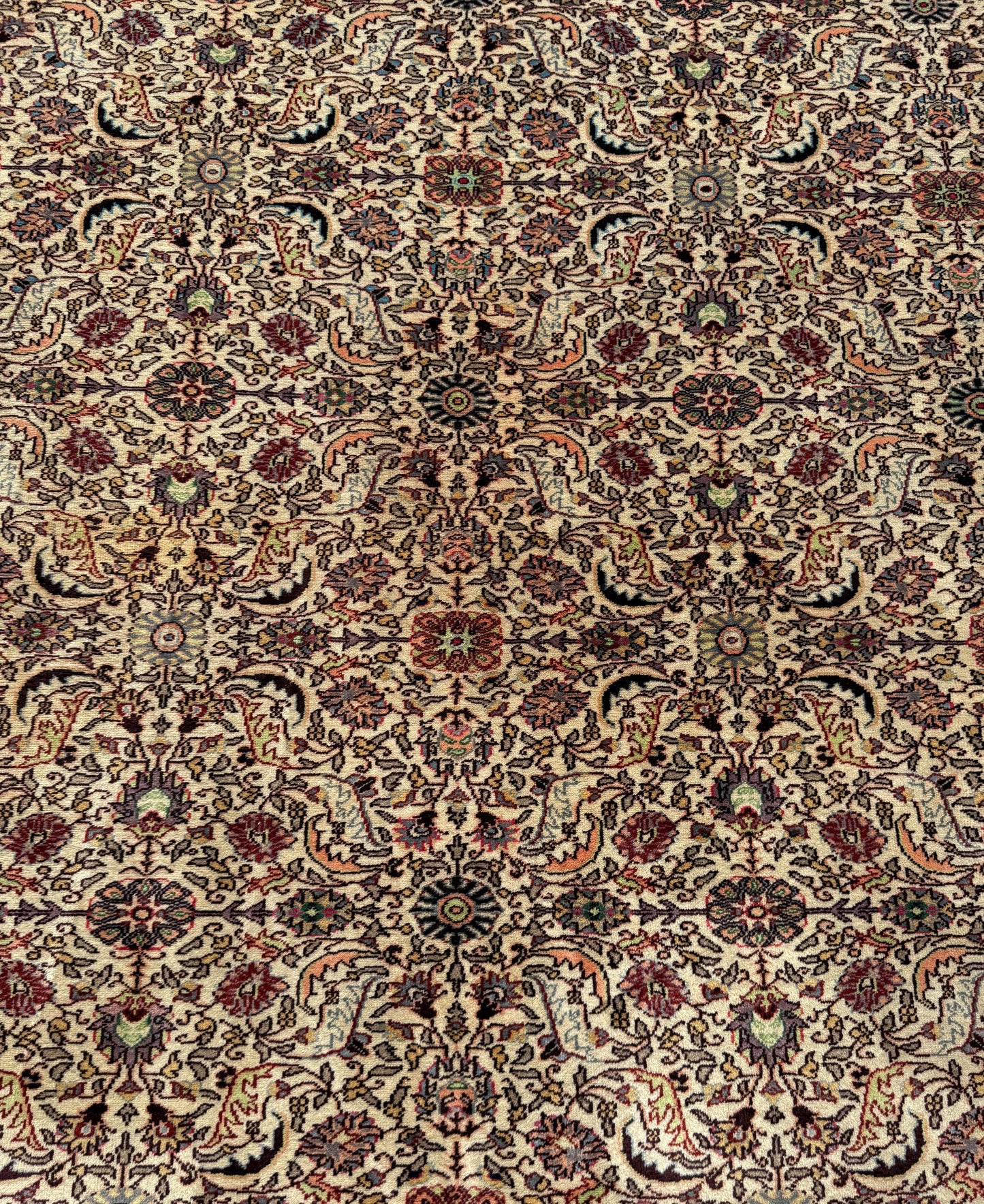 Vintage Hereke Turkish Rug 9x12 ft – Hand Knotted Wool Area Rug – Vegetable Dye Turkish Carpet – 1980s