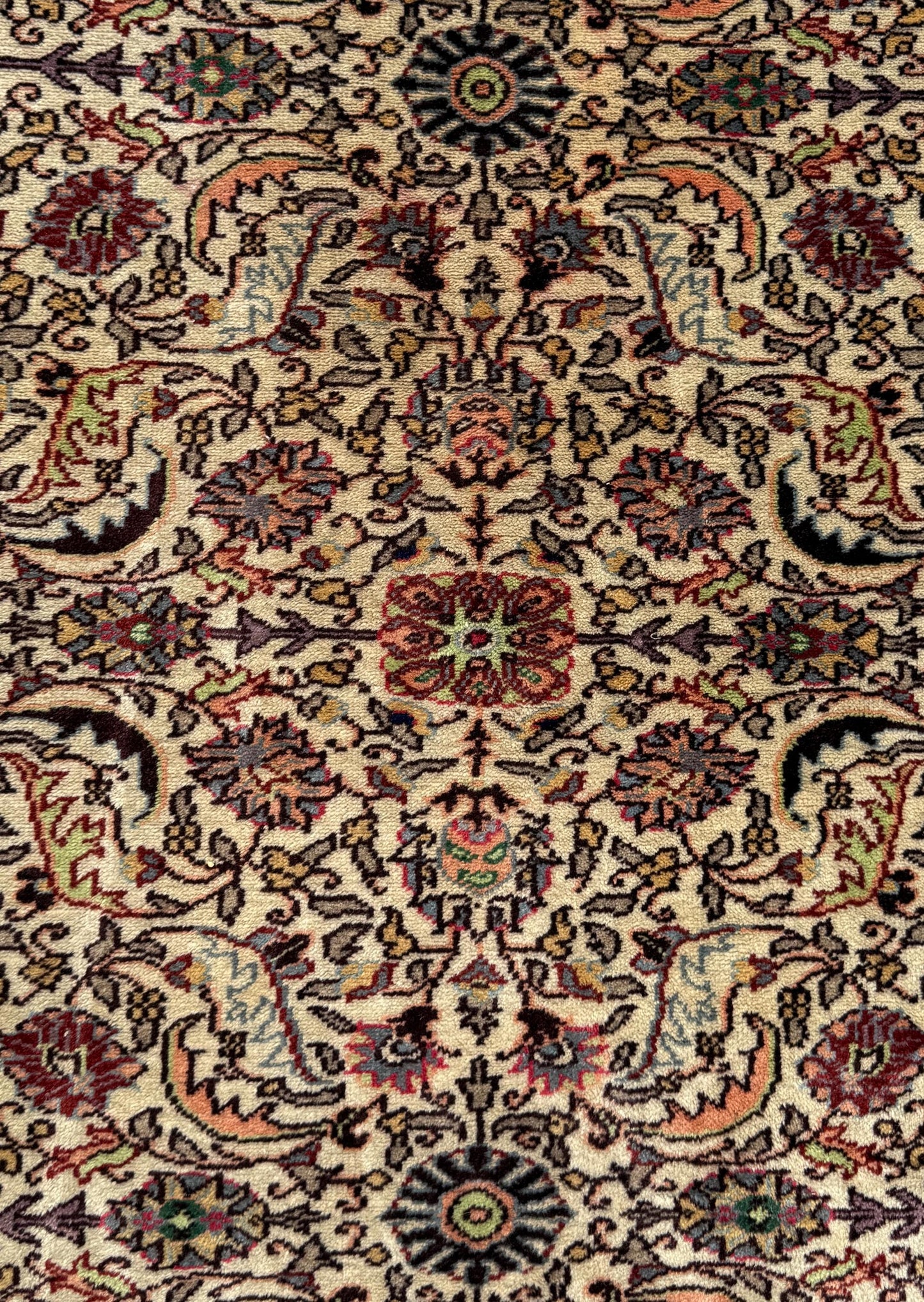 Vintage Hereke Turkish Rug 9x12 ft – Hand Knotted Wool Area Rug – Vegetable Dye Turkish Carpet – 1980s