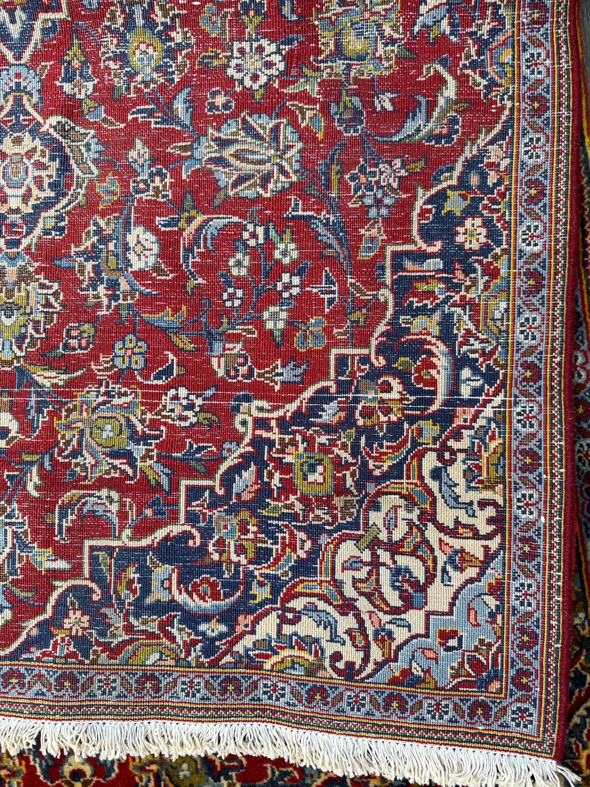 Vintage Hand-Knotted Wool Rug – Geometric Anatolian Village Design, 1990s