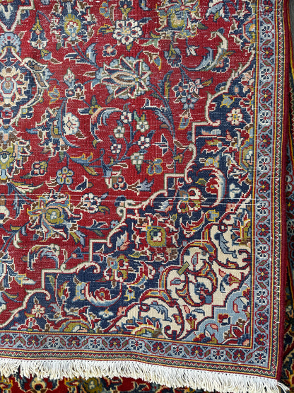 Vintage Hand-Knotted Wool Rug – Geometric Anatolian Village Design, 1990s