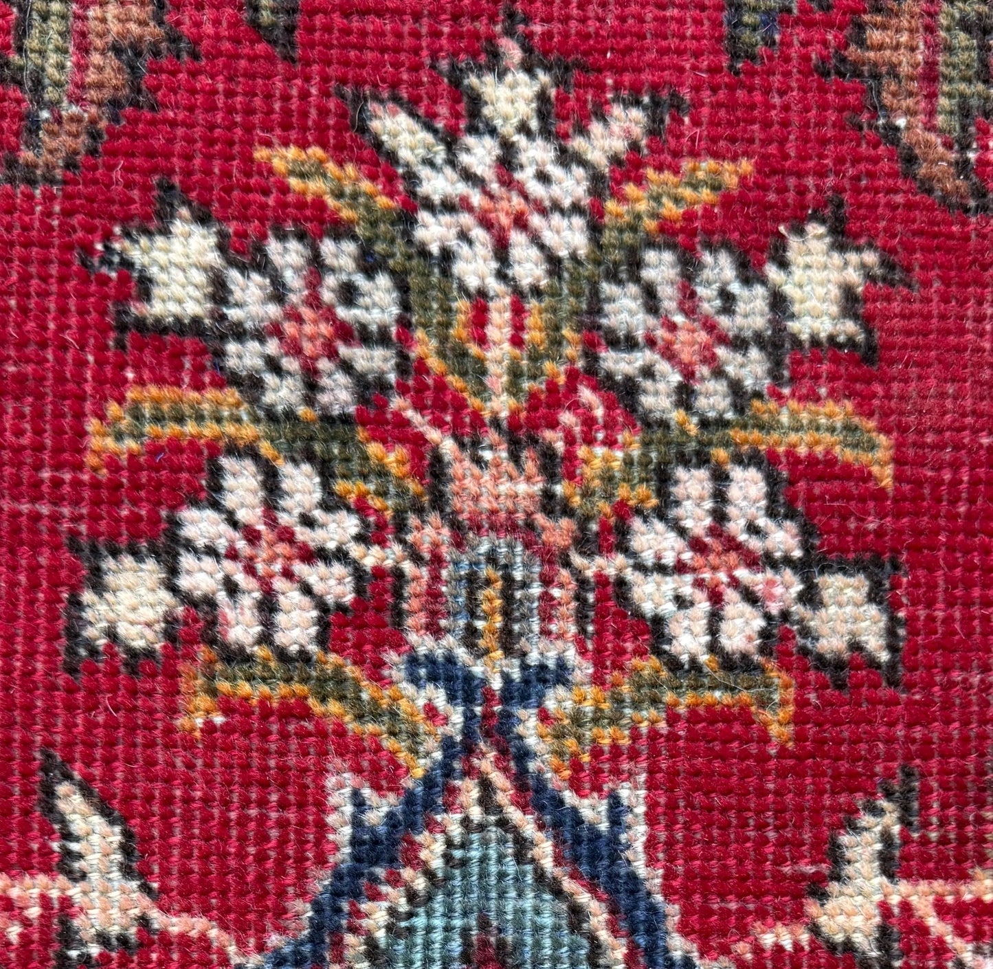 Vintage Hand Knotted Wool Area Rug – 1980s Tribal Geometric Tabriz Design 6.1 × 4.4 ft