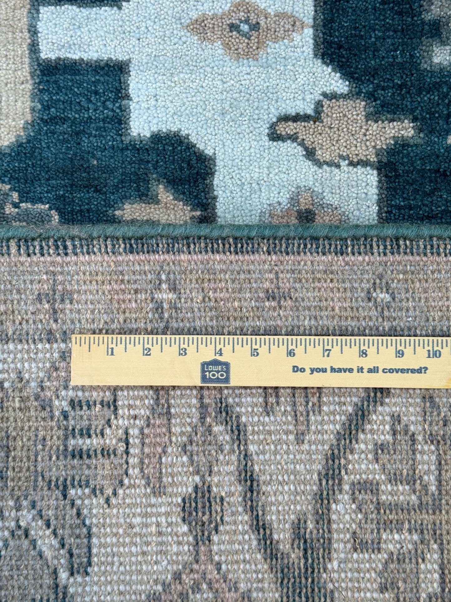 6x9 ft Oushak Hand Knotted Rug: Bohemian Wool Carpet