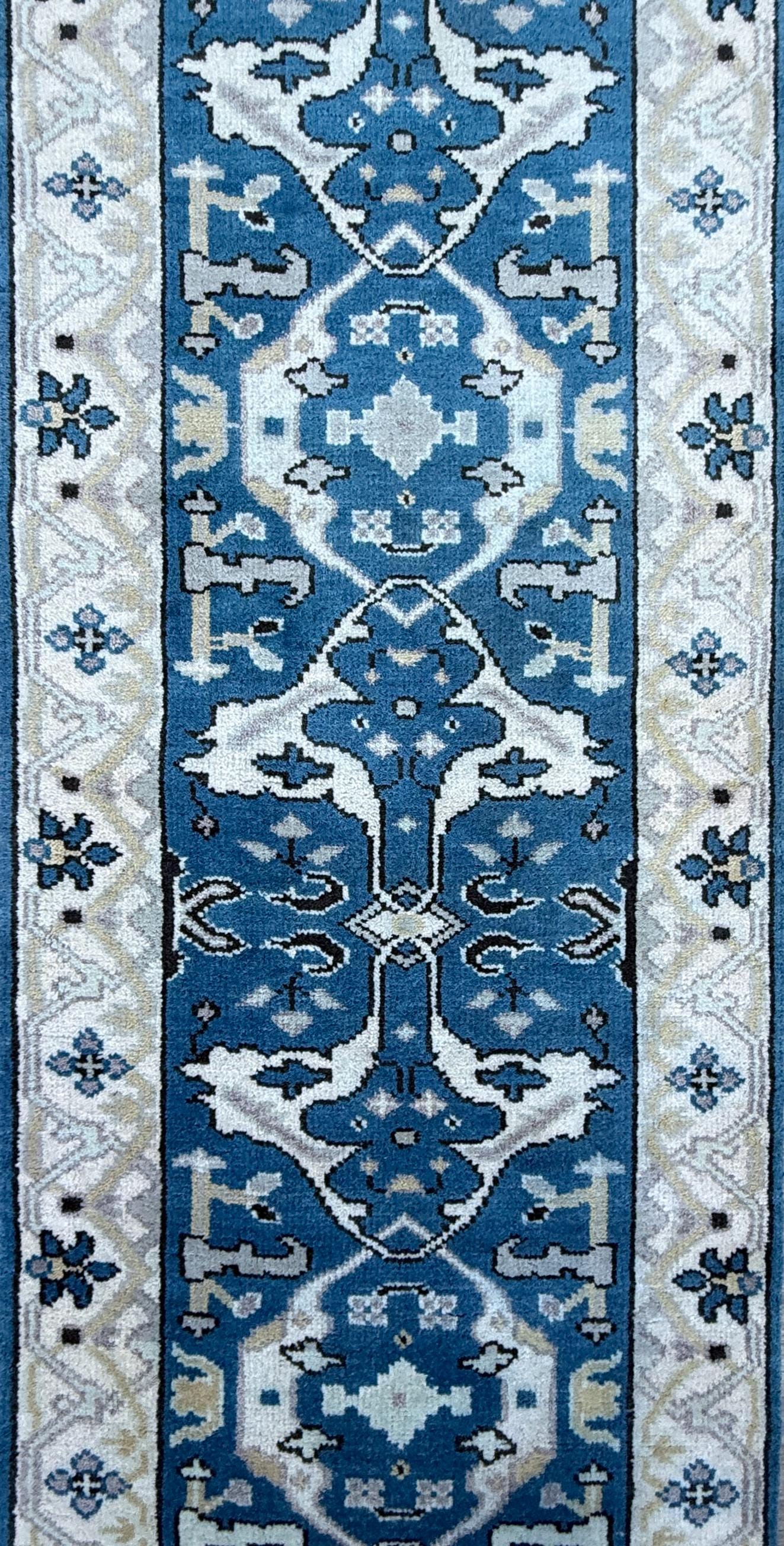 Turkish Oushak Rug 2.7x10 ft Handmade Multicolored Wool Runner Modern Bohemian Area Rug