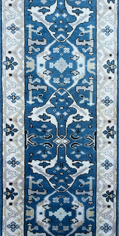 Turkish Oushak Rug 2.7x10 ft Handmade Multicolored Wool Runner Modern Bohemian Area Rug