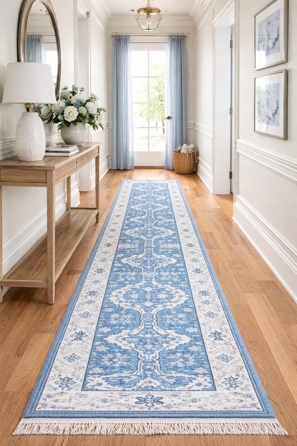 Turkish Oushak Rug 2.7x10 ft Handmade Multicolored Wool Runner Modern Bohemian Area Rug