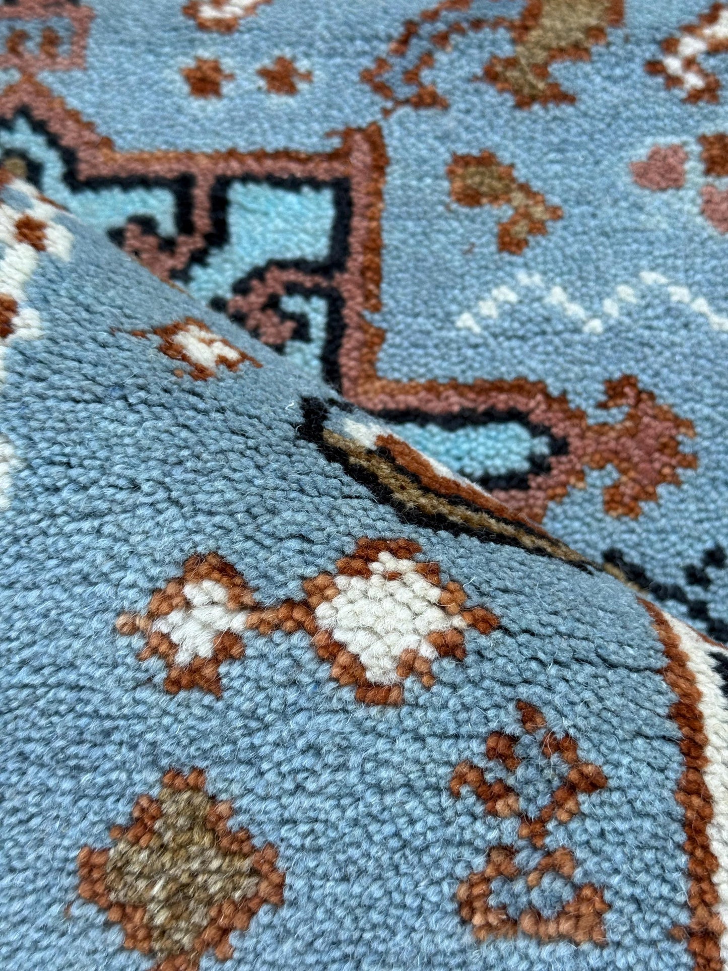 Turkish Oushak Rug 2.6x10 ft Handmade Multicolored Wool Runner Modern Bohemian Area Rug