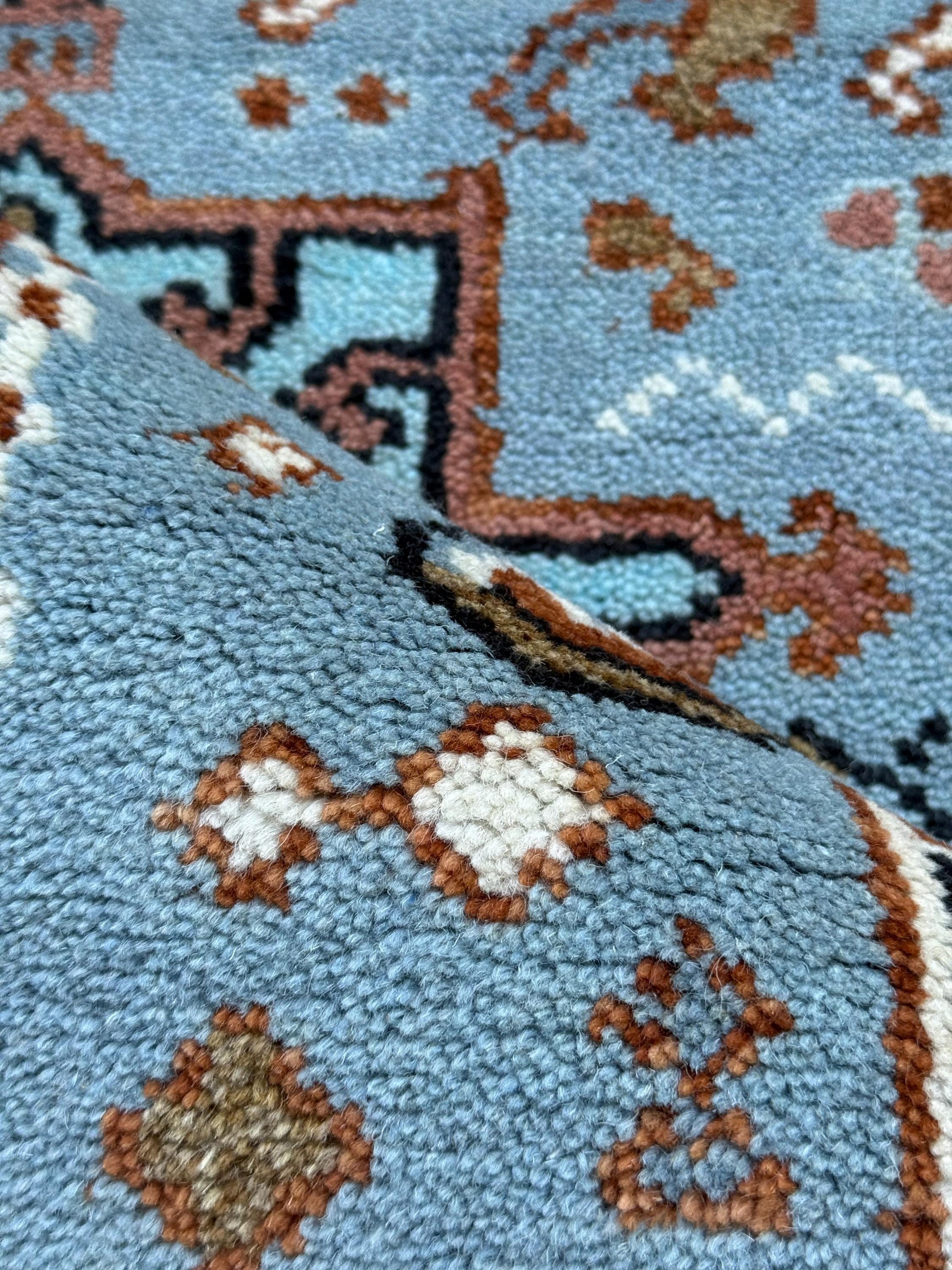 Turkish Oushak Rug 2.6x10 ft Handmade Multicolored Wool Runner Modern Bohemian Area Rug