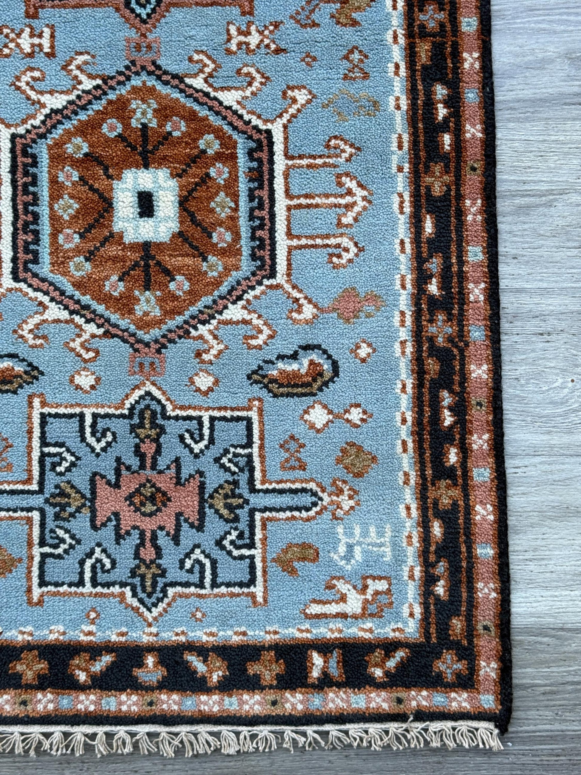 Turkish Oushak Rug 2.6x10 ft Handmade Multicolored Wool Runner Modern Bohemian Area Rug